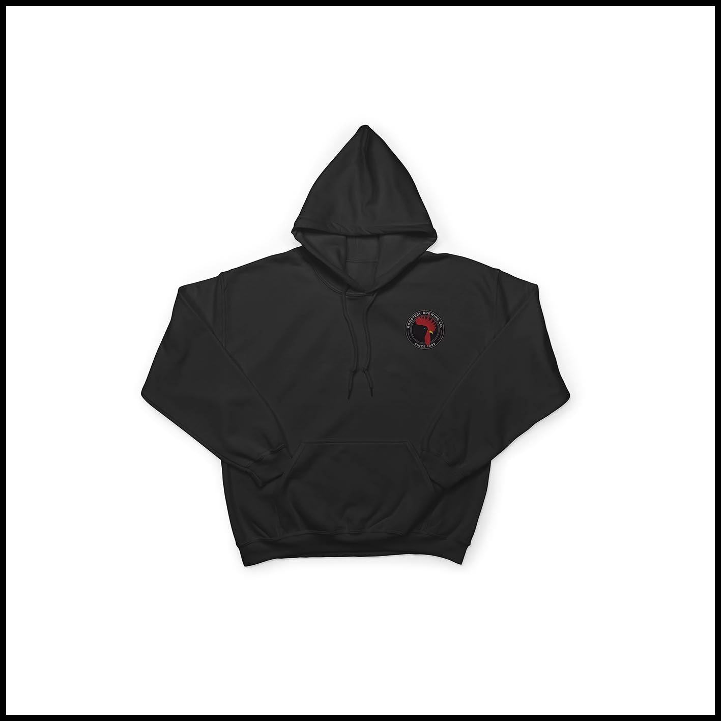 Embroidered Hoodie Black RoostersBrewingCo